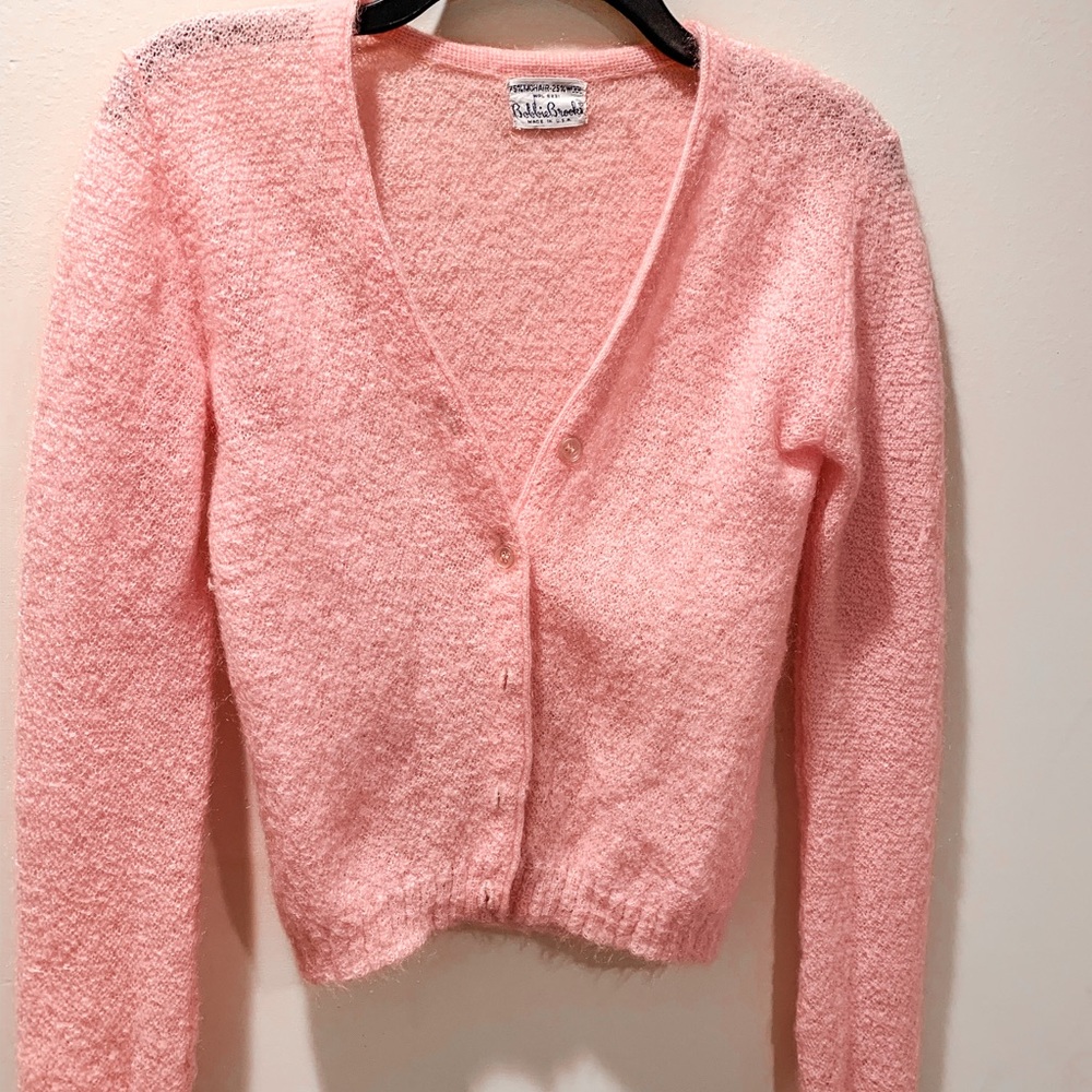 pink button up cardigan sweater